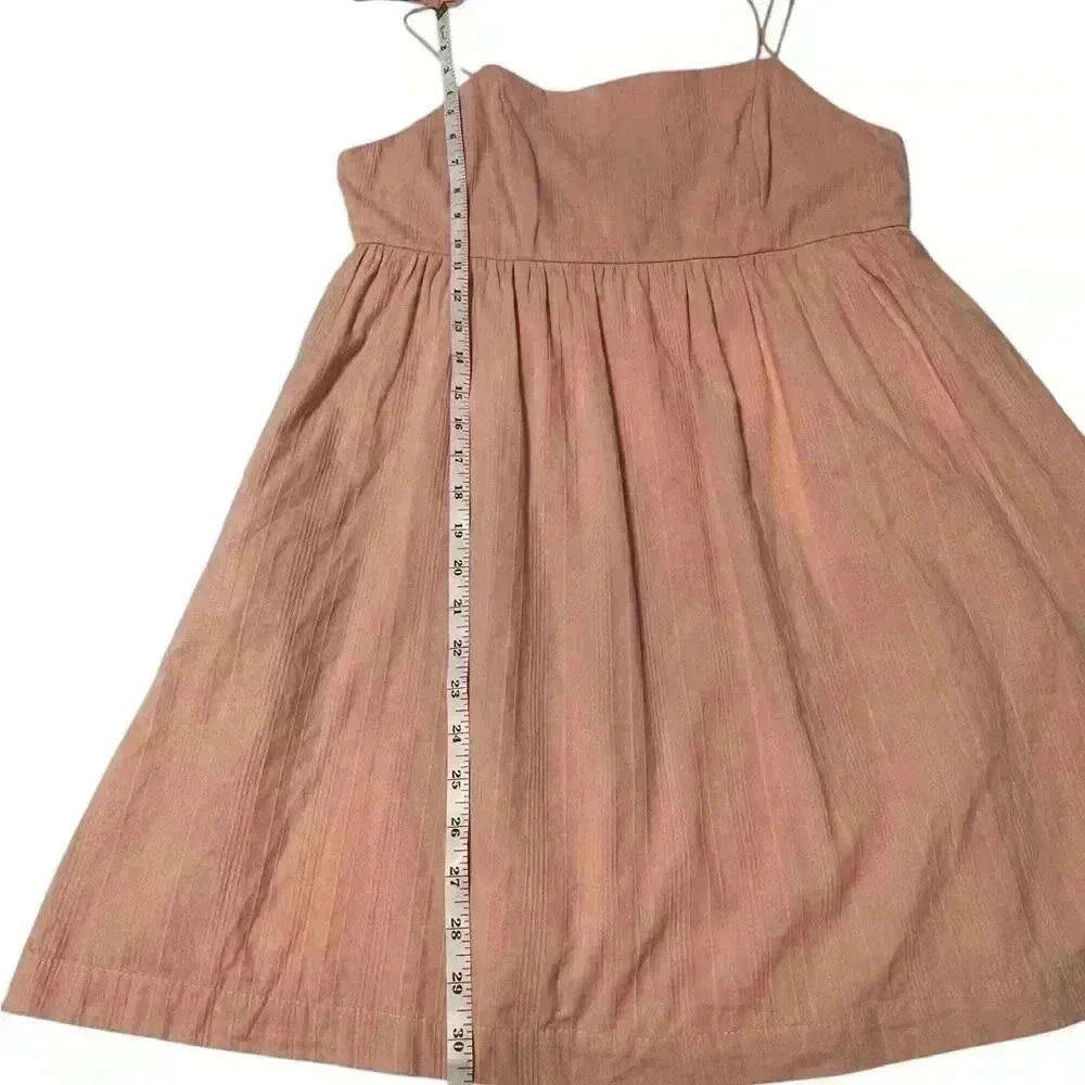 Altar’d State Women’s size Large Sleeveless pink Dress/ pockets/ tie straps/ zip - Picture 9 of 12